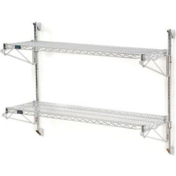 Global Industrial B1137119G 34 x 36 x 18 in. Nexel Poly Green Epoxy Wall Mount 2-Shelf Starter Wire Shelving