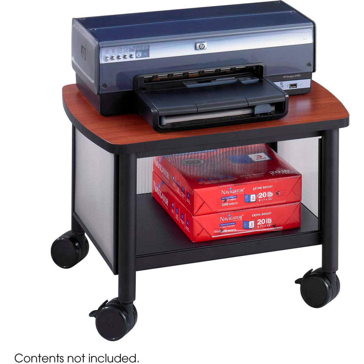 1862BL Impromptu Under Table Printer Stand, Cherry & Black