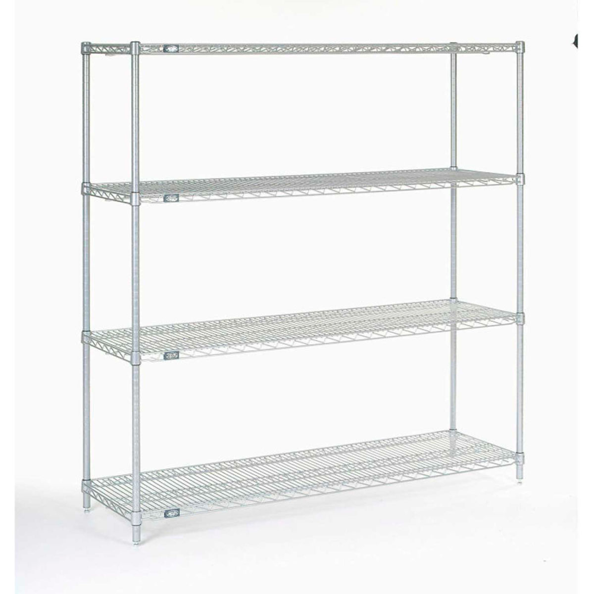 74 x 54 x 21 in. Nexelate Silver Epoxy Starter Unit 5 Tier Wire Shelving