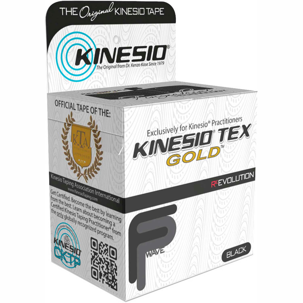 B2196782 2 in. x 5.5 yards Kinesio Tex Gold FP Kinesiology Tape, Black - 6 Rolls