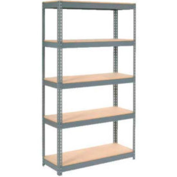 Global Industrial B2297331 Extra Heavy Duty Shelving with 5 Shelves & Wood Deck - Gray - 48 x 18 x 84 in.