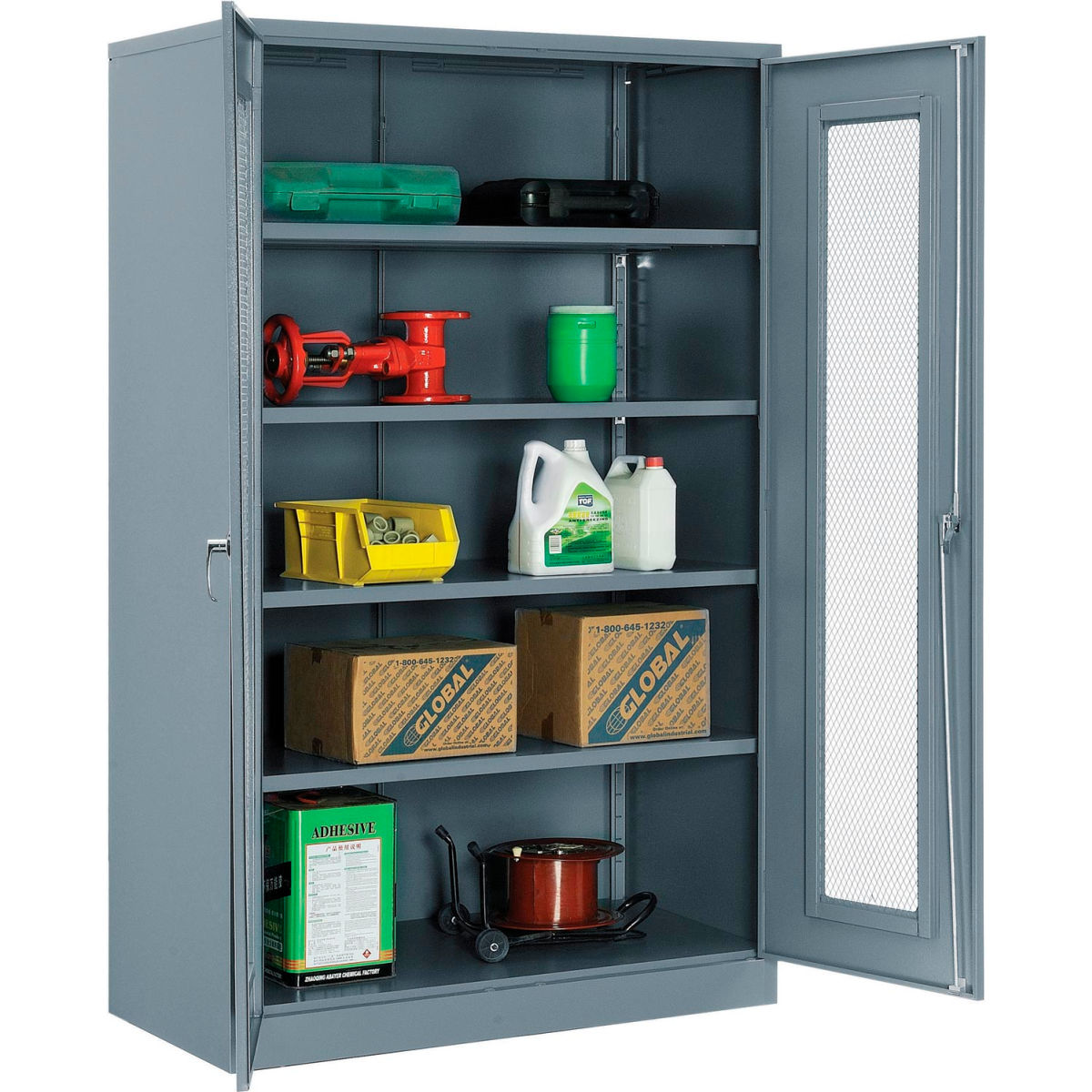 Global Industrial 270022GY Unassembled Storage Cabinet with Expanded Metal Door - Gray - 48 x 24 x 78 in -  GLOBAL INDUSTRIES