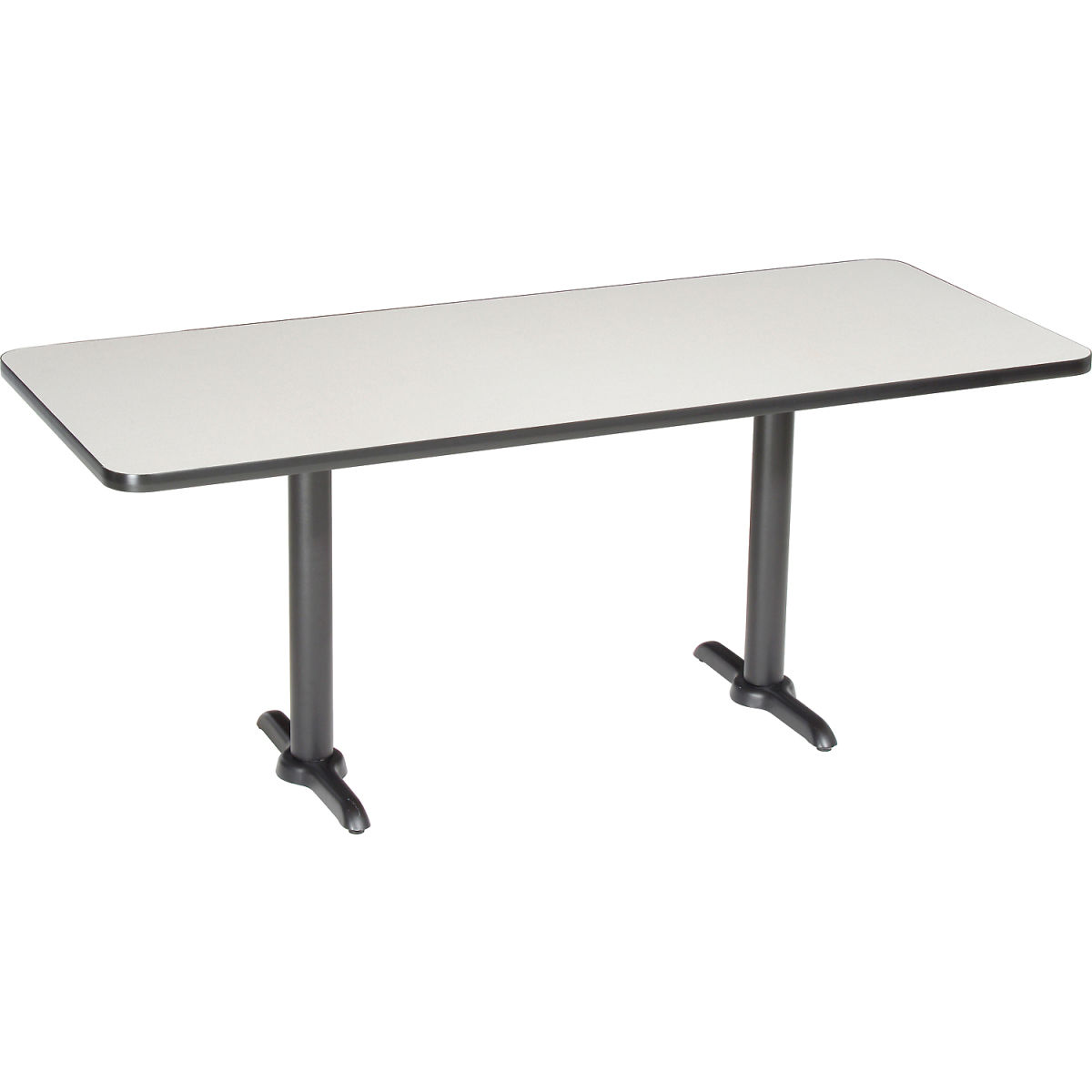 695670GY Interion Restaurant Table, Gray - 60 x 30 in.