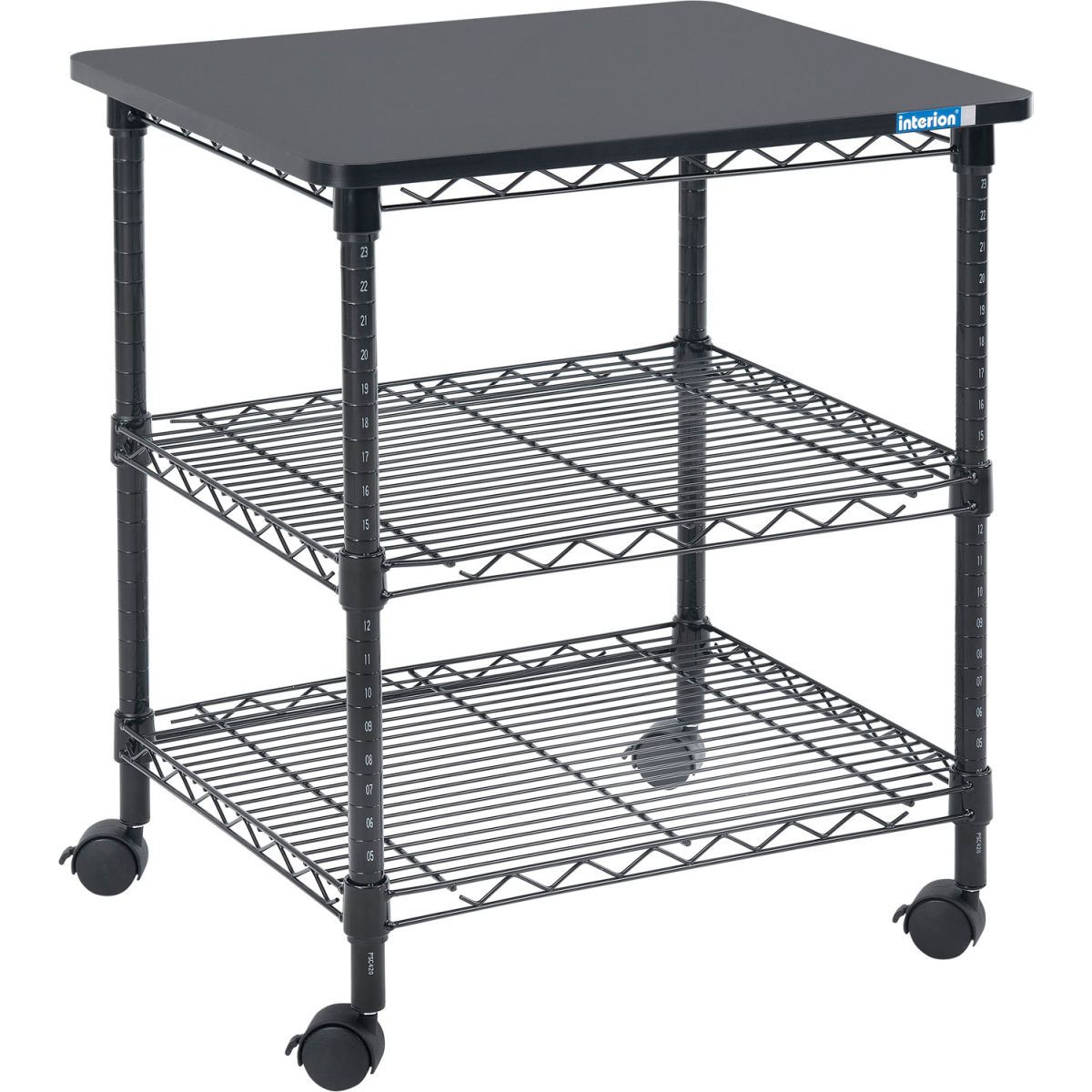 436959 Interion Deskside Wire Machine Stand, Black - 24 x 20 x 27 in.