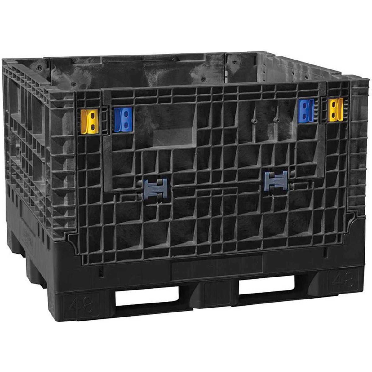 Picture of Akro-Mils 238333 2000 lbs Buckhorn Folding Bulk Shipping Container - Black - 48 x 45 x 50 in.