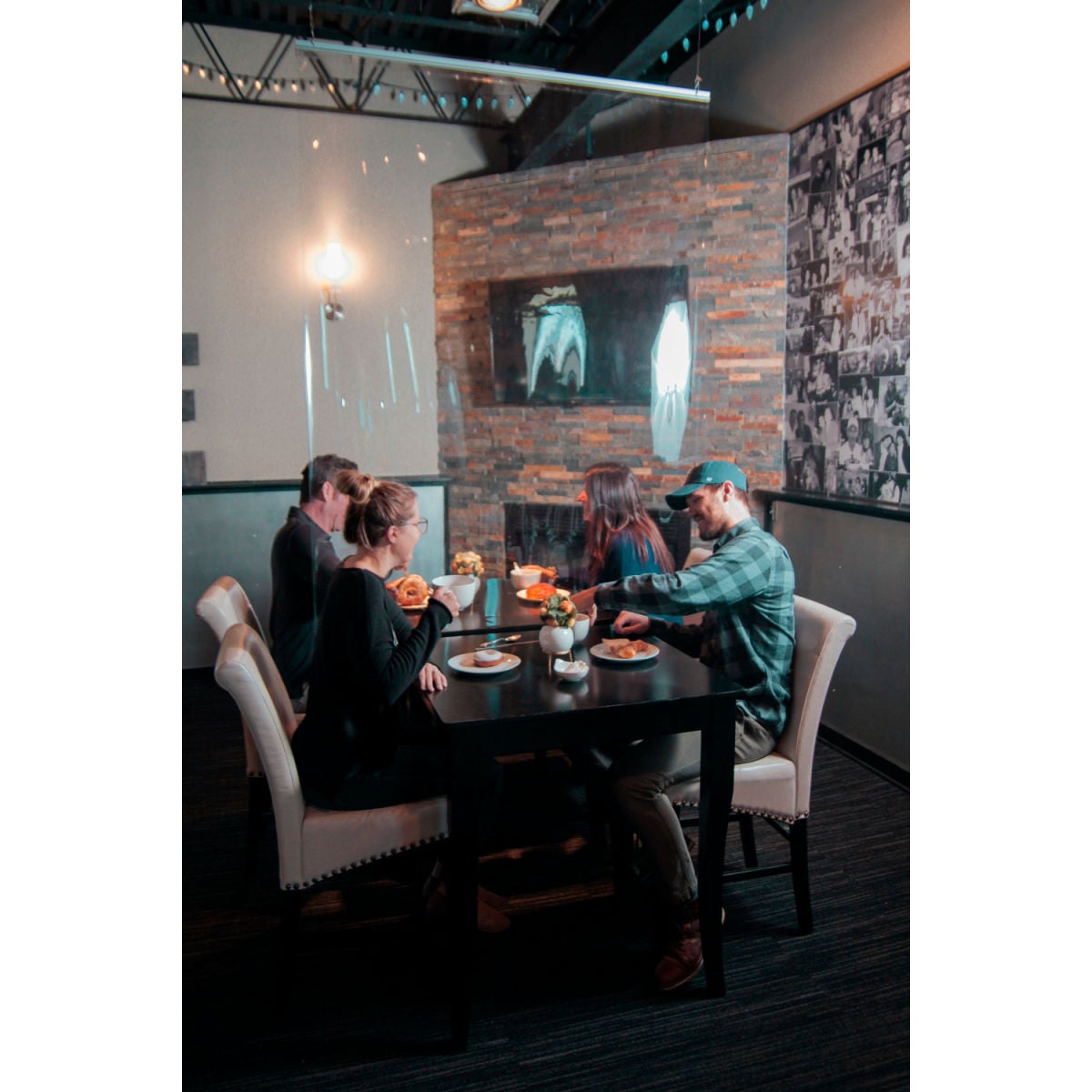 B2369455 Global Industrial Ceiling Mounted Personal Safety Partition - Clear - 54 x 72 in.