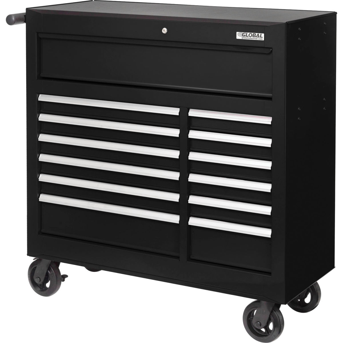 Global Industrial 535654 13 Drawer Black Roller Tool Cabinet - 42.37 x 18 x 38.62 in -  GLOBAL INDUSTRIES