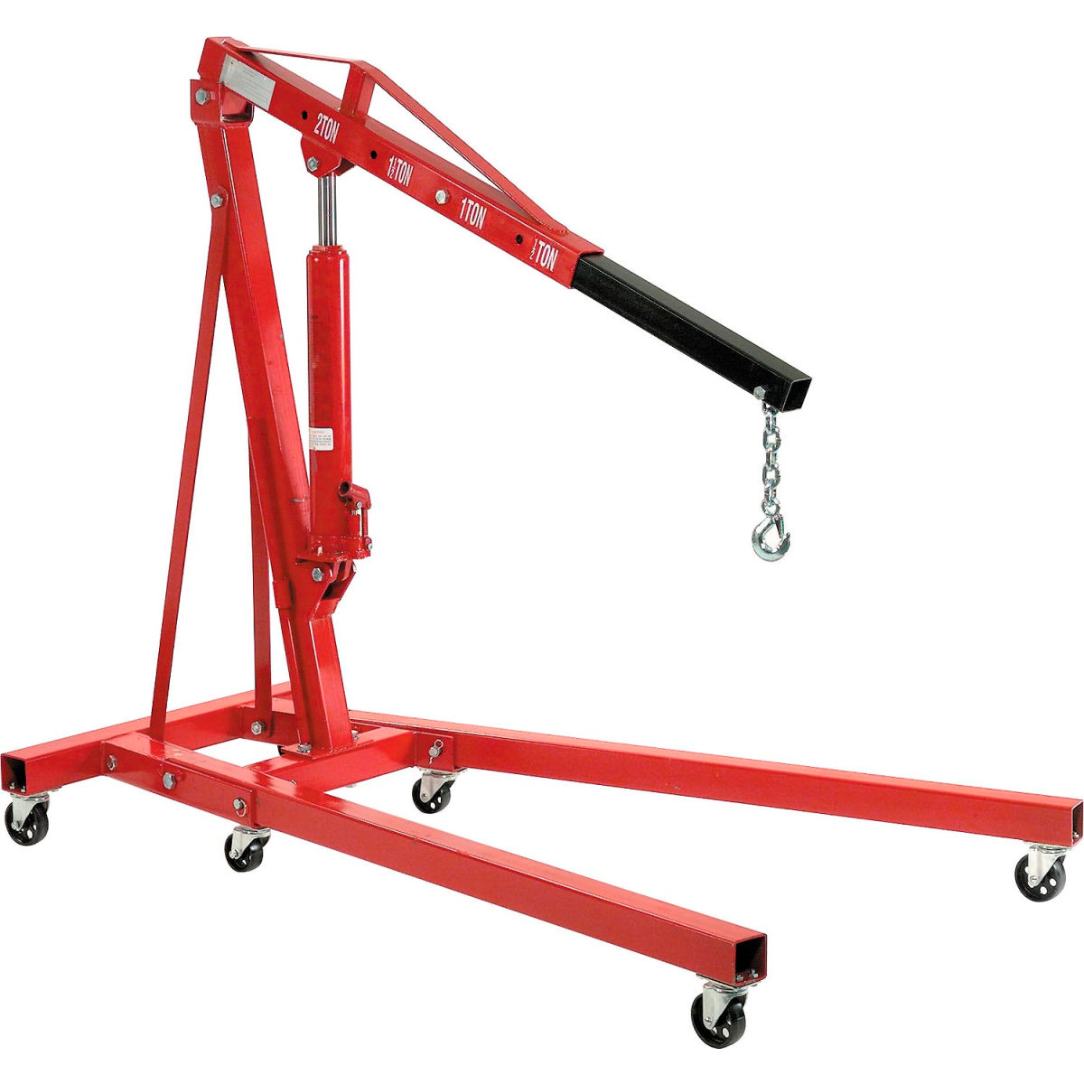 4000 lbs Folding Floor Crane with Telescopic Boom