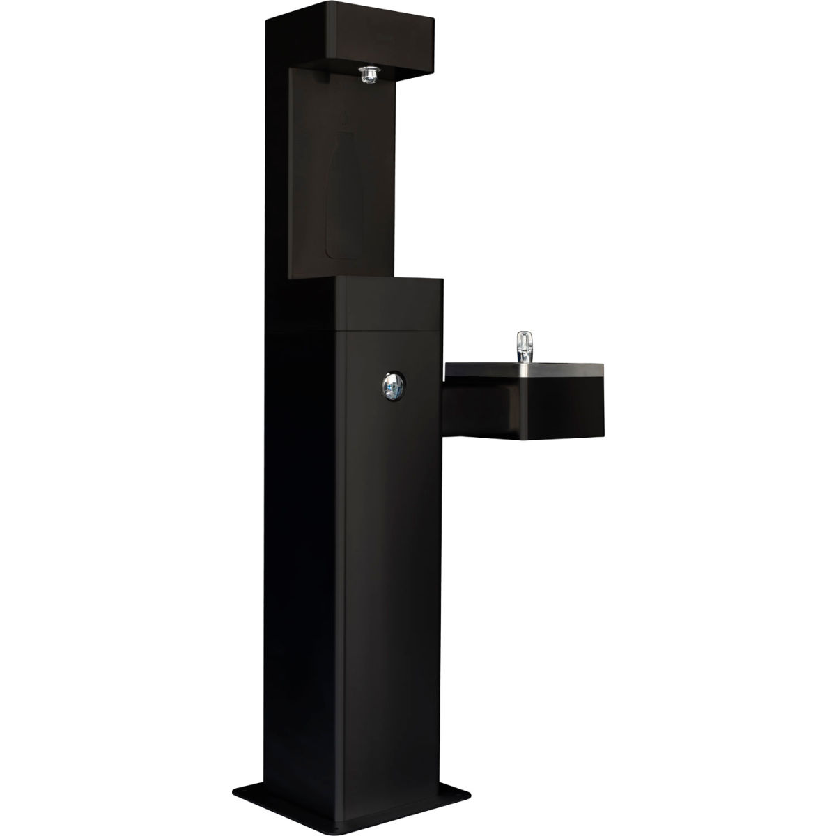 Picture of Global Industrial 761216BK Outdoor Bottle Filling Station with Drinking Fountain&#44; Black