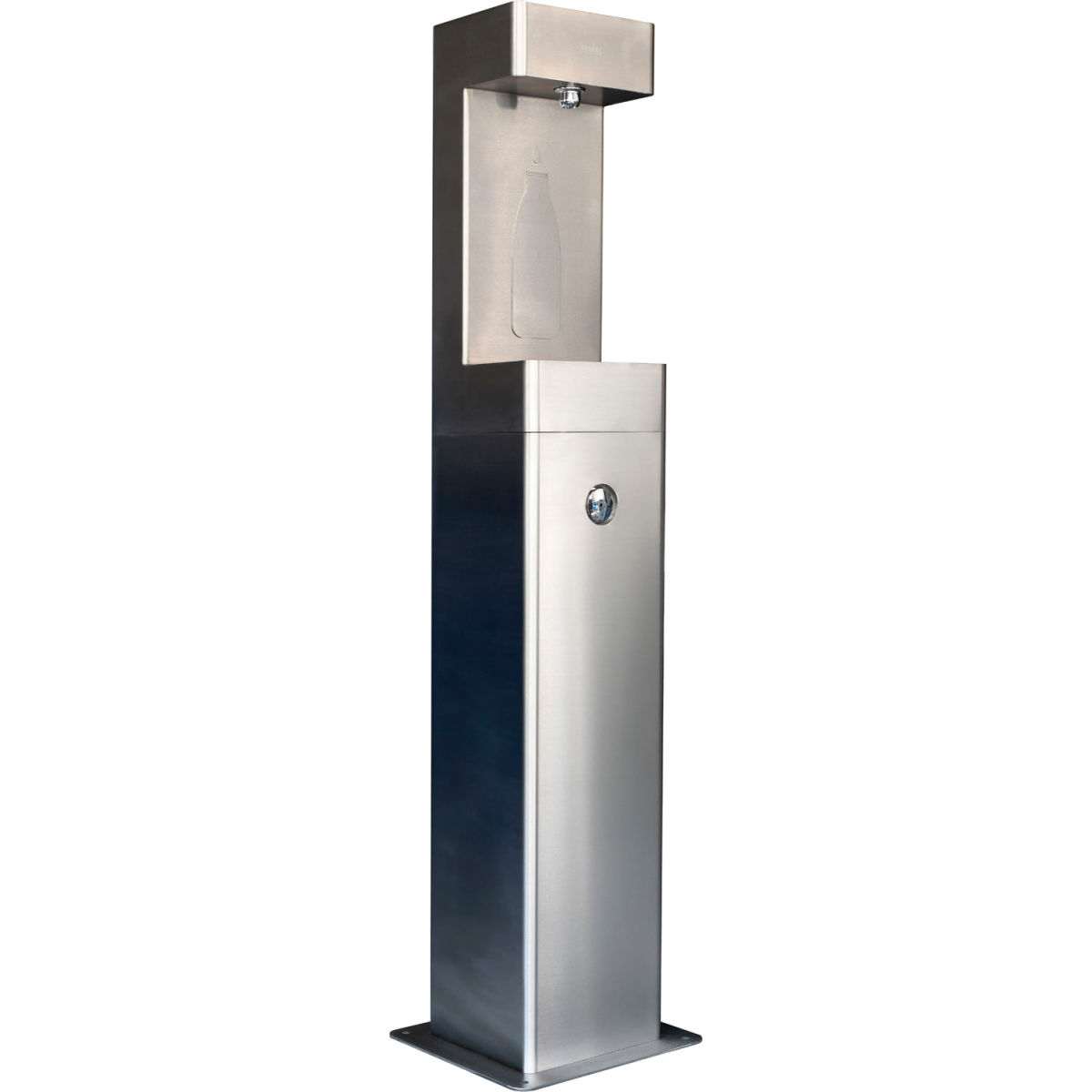 Picture of Global Industrial 761222 Outdoor Pedestal Bottle Filling Station&#44; Stainless Steel