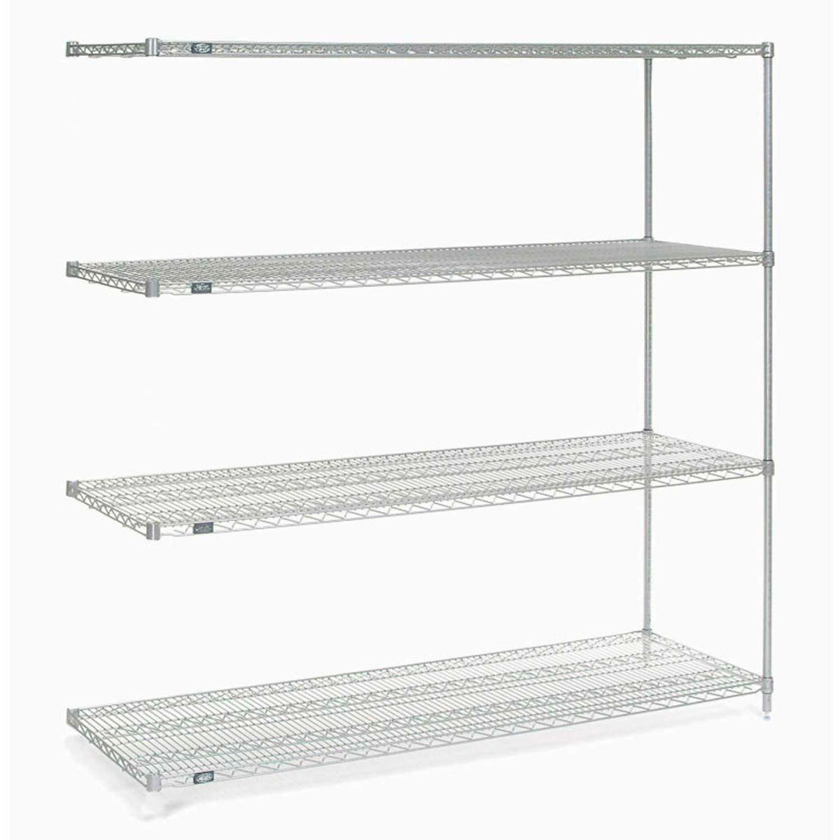 Global Industrial A18728S5 86 x 72 x 18 in. Nexel Stainless Steel Add-On Unit 5 Tier Wire Shelving