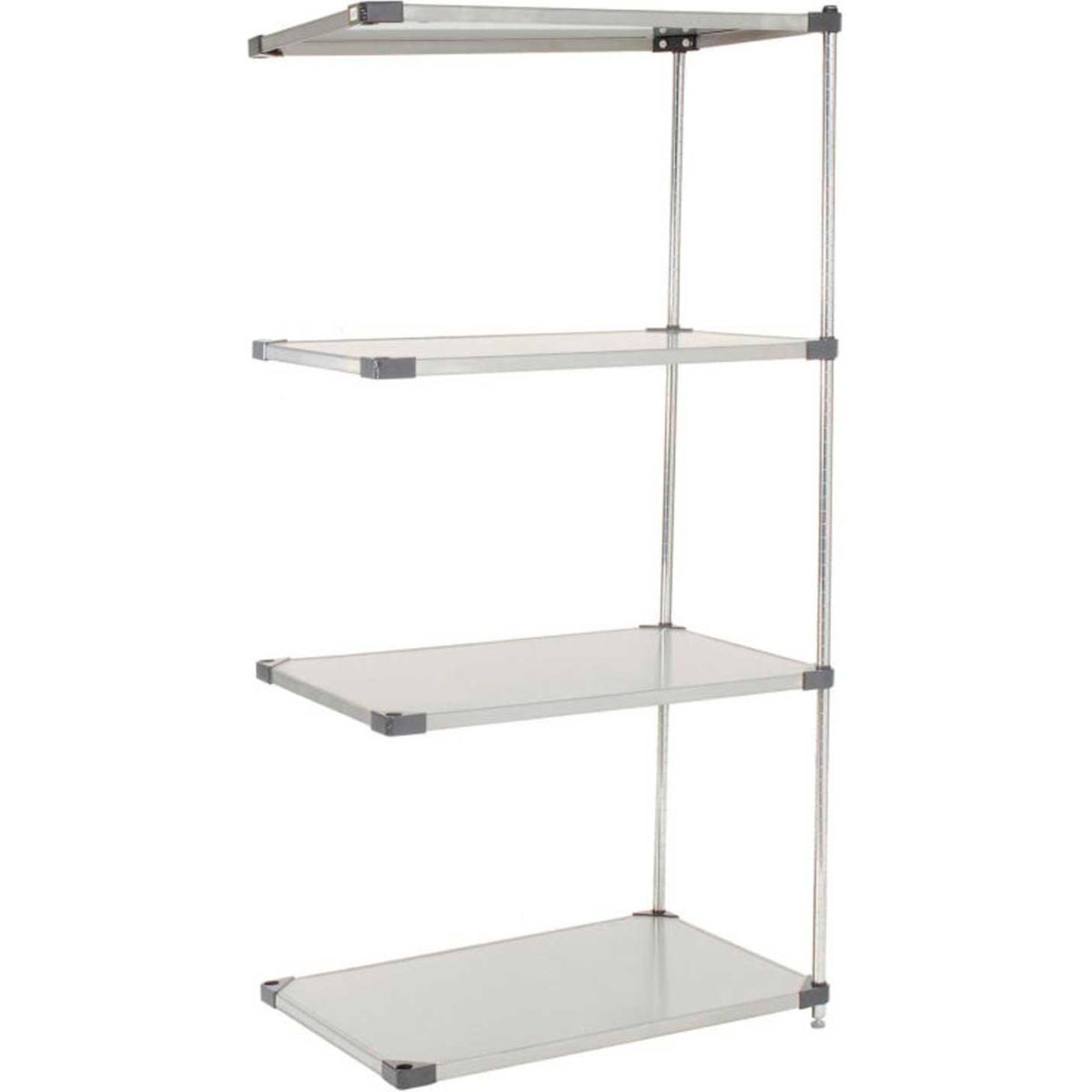Global Industrial A24368SS5 Nexel Solid Stainless Steel Add-On Unit 5 Tier Shelving - 36 x 24 x 86 in.