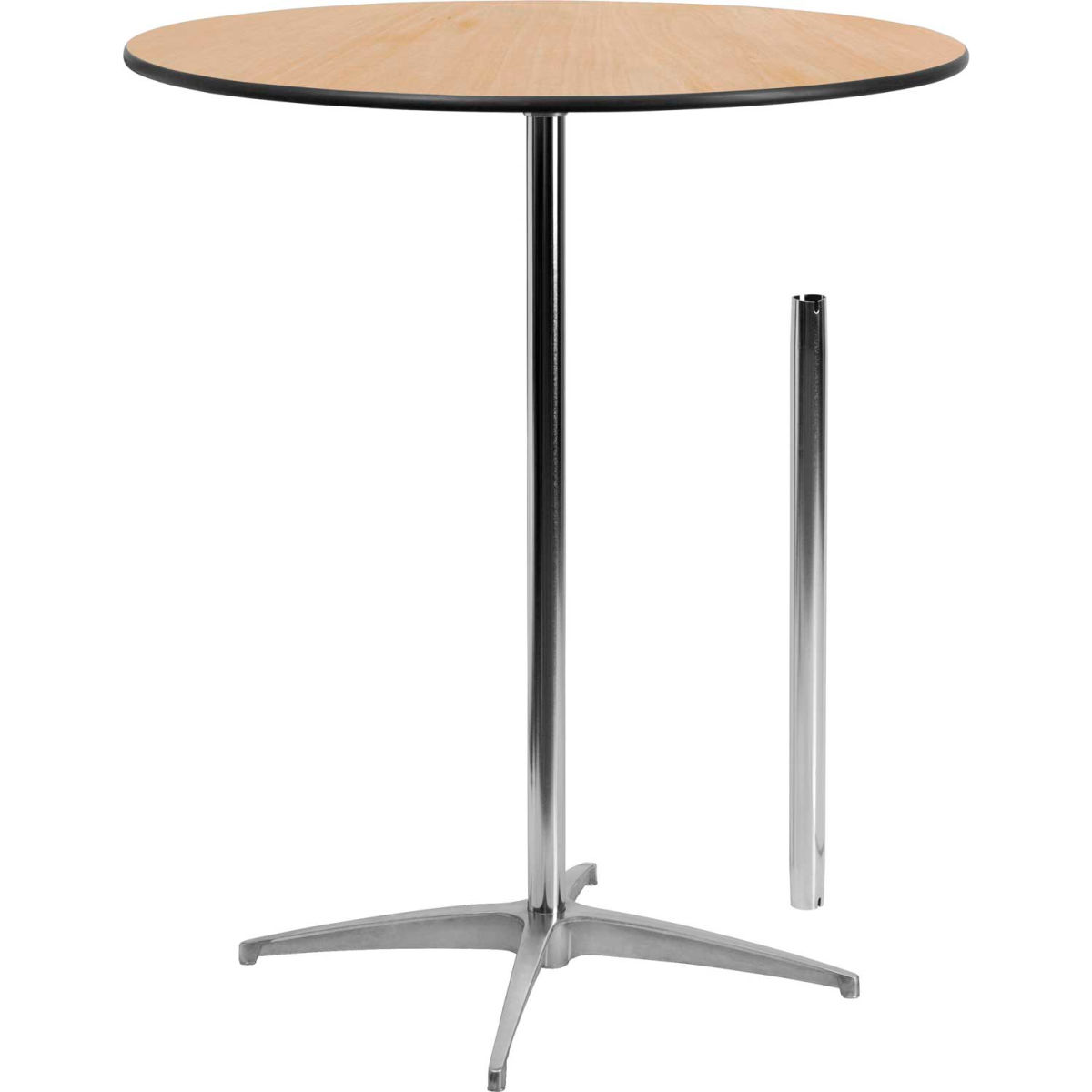 Round Cocktail Table - Natural - 30/42 in. Height - Commercial Grade