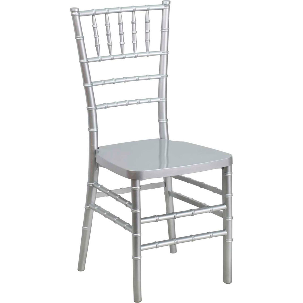 Hercules Premium Series Resin Flash Furniture Stacking Chiavari Chair - Silver