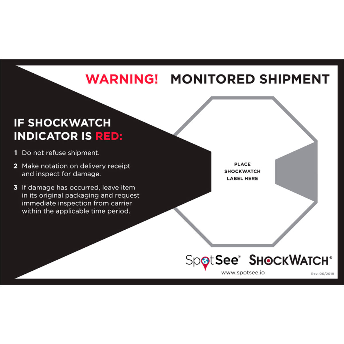 SpotSee Companion Labels - Black, Red & White - 8.75 x 5.75 in. - 200 per Roll