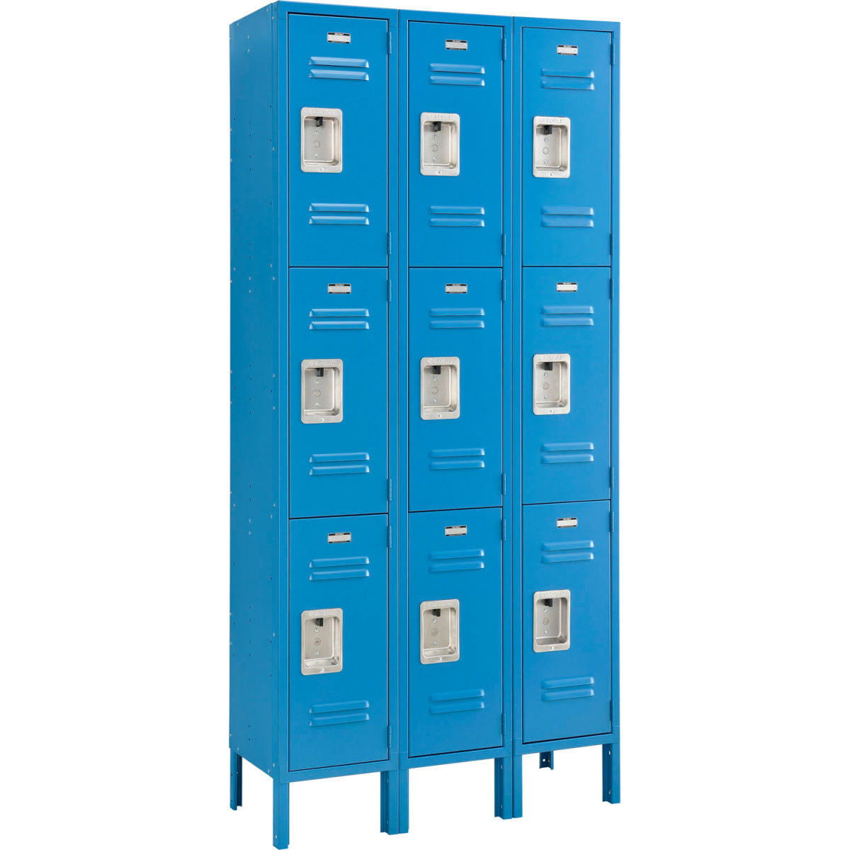 Global Industrial IT129ASBL Infinity Triple Tier 9 Door Assembled Locker, Blue - 12 x 15 x 24 in.