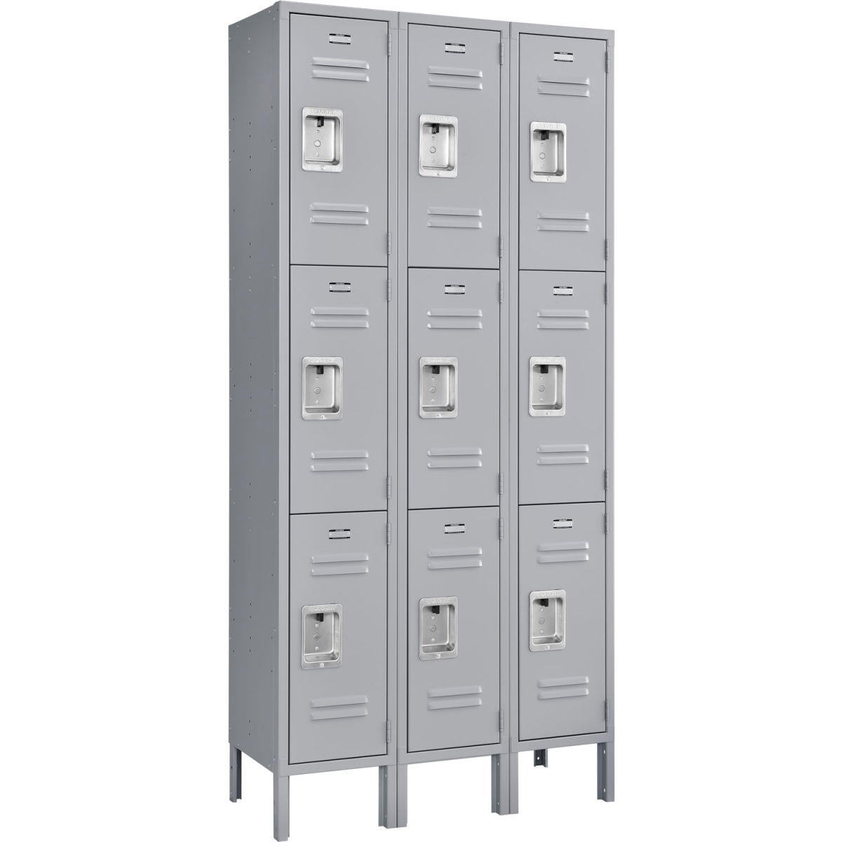 Global Industrial IT129ASGY Infinity Triple Tier 9 Door Assembled Locker, Gray - 12 x 15 x 24 in.