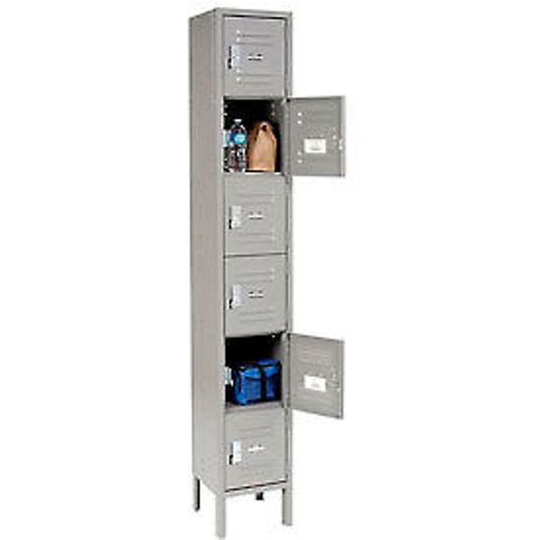 Paramount Six Tier 6 Door Assembled Locker, Gray - 12 x 12 x 12 in.
