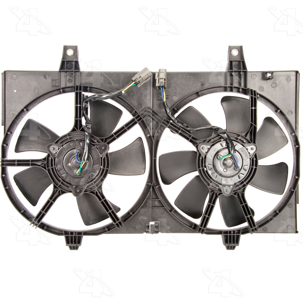 Four Seasons B2473040 75372 Radiator & Condenser Fan Motor Assembly for 2002-2004 Infiniti I35 - Black