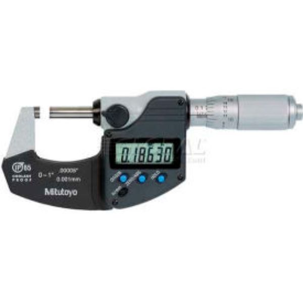 Picture of Mitutoyo America B611558 293-348-30 Digimatic 0-1 in. & 25.4 mm IP65 Digital Micrometer with Ratchet Friction Thimble