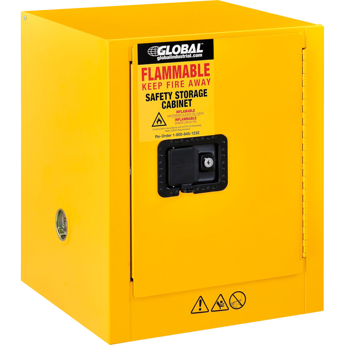 Global Industrial 298670 4 gal Flammable Cabinet with Manual Close Single Door - 17 x 18 x 22 in.