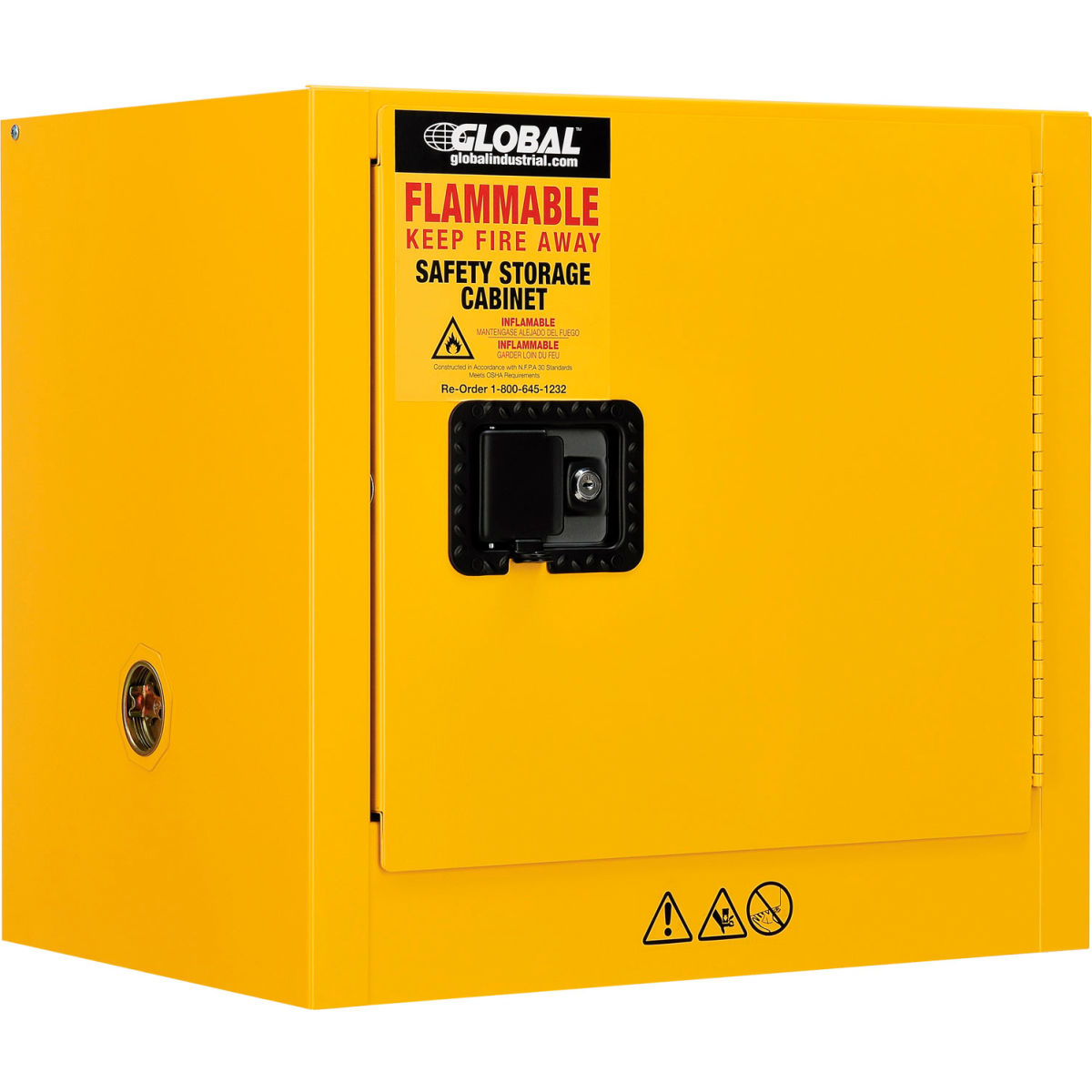 Global Industrial 298671 6 gal Flammable Cabinet with Manual Close Single Door - 23 x 18 x 22 in.