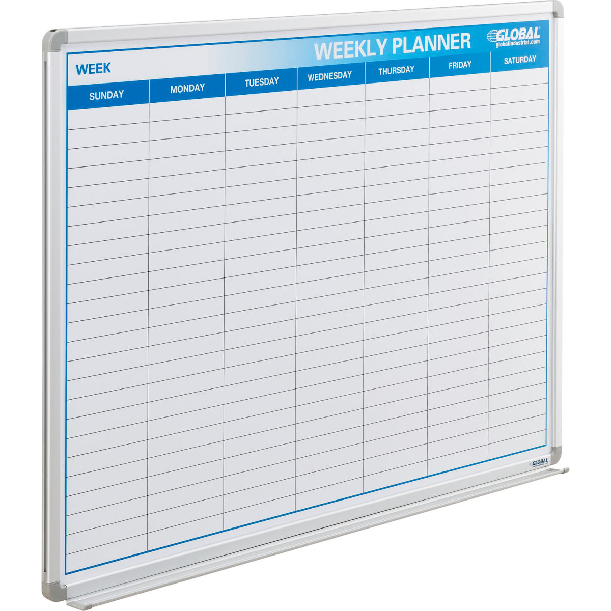 Weekly Calendar Whiteboard with Steel Surface - 48 x 36 in.