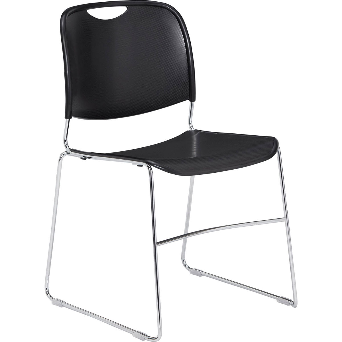 3610129 Interion Plastic Stack Chair, Black - Pack of 4