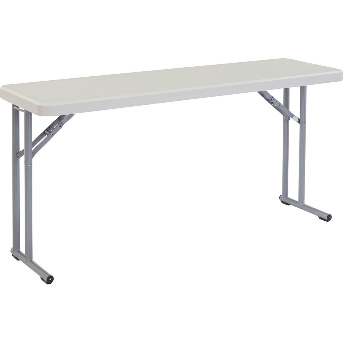 4996227 Interion Plastic Folding Seminar Table, White - 18 x 60 in.