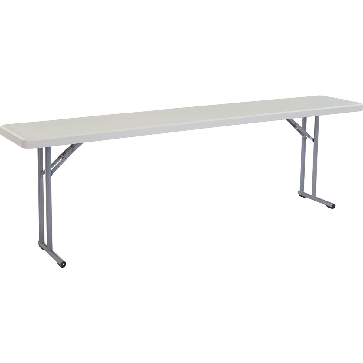 4996127 Interion Plastic Folding Seminar Table, White - 18 x 96 in.