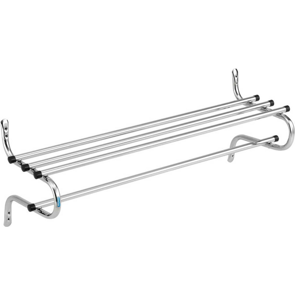 48 in. Interion Wall Mount Coat & Towel Rack with Shelf, Chrome