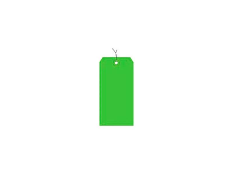 Shipping Tags, Pre Wired, No 5, 4-3/4"L x 2-3/8"W, Light Green, 1000/Pack