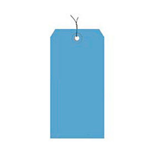 Shipping Tags, Pre Wired, No 8, 6-1/4"L x 3-1/8"W, Dark Blue, 1000/Pack