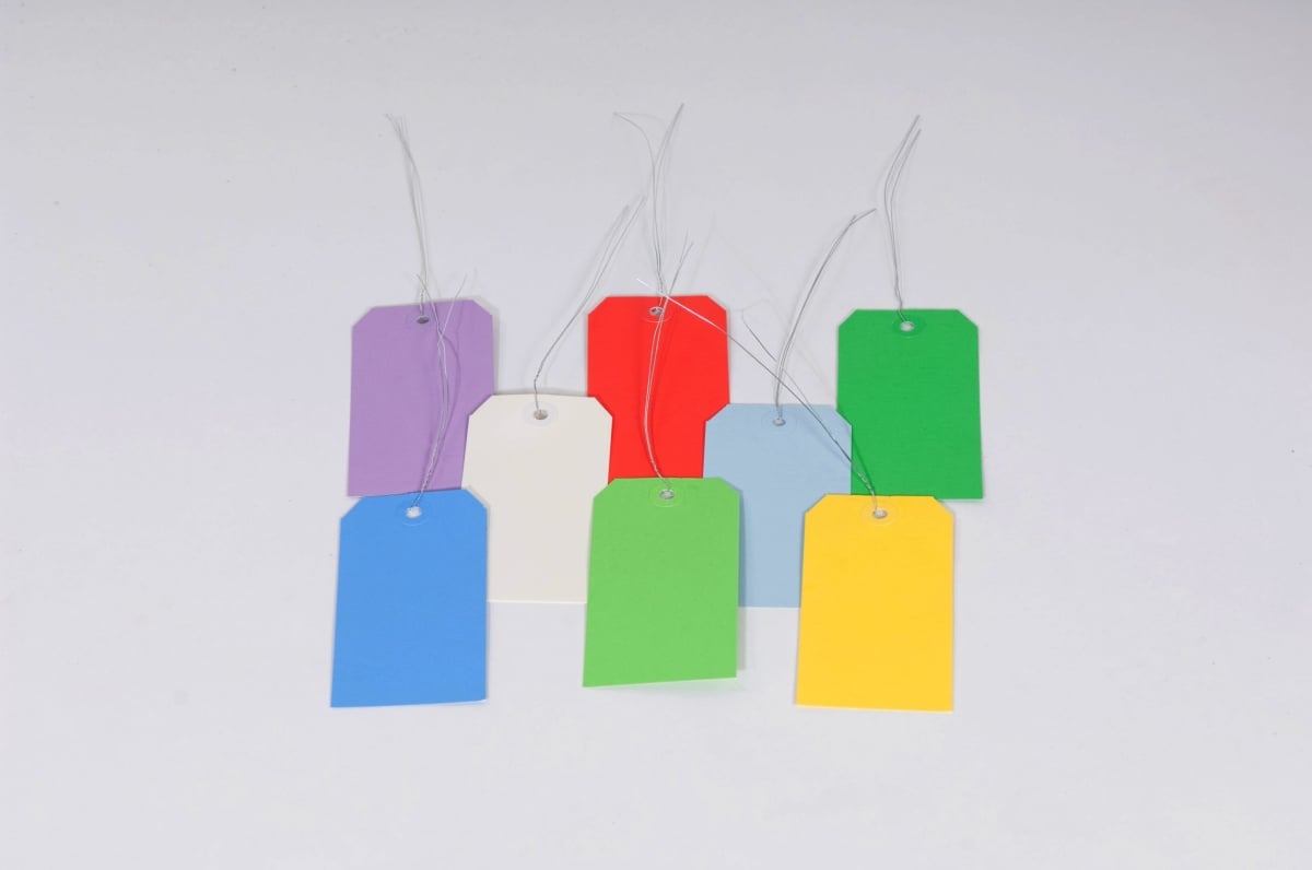 Shipping Tags, Pre Wired, #8, 6-1/4"L x 3-1/8"W, Yellow, 1000/Pack