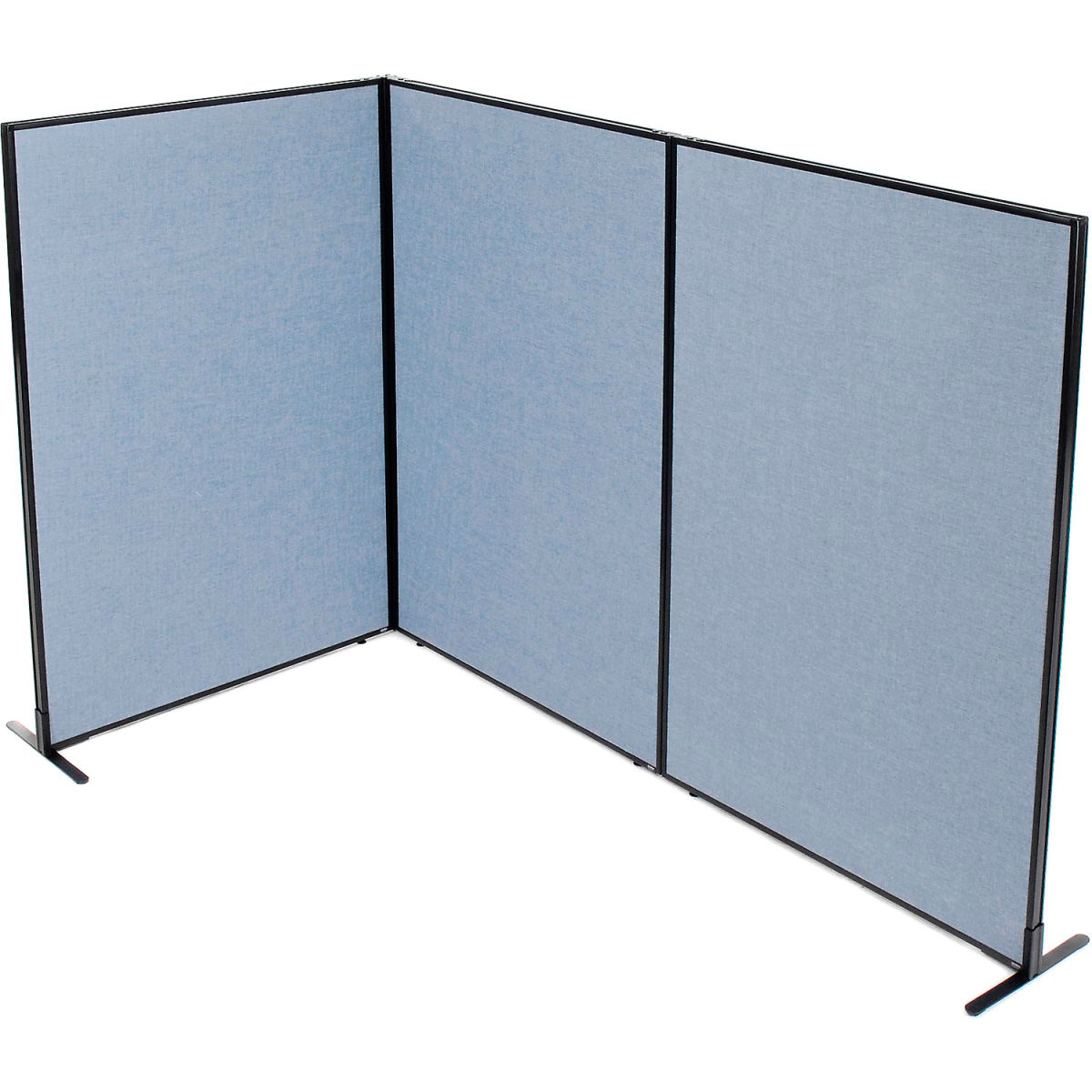 Picture of Global Industrial 695054BL Interion Freestanding 3-Panel Corner Room Divider&#44; Blue - 48.25 x 72 in.