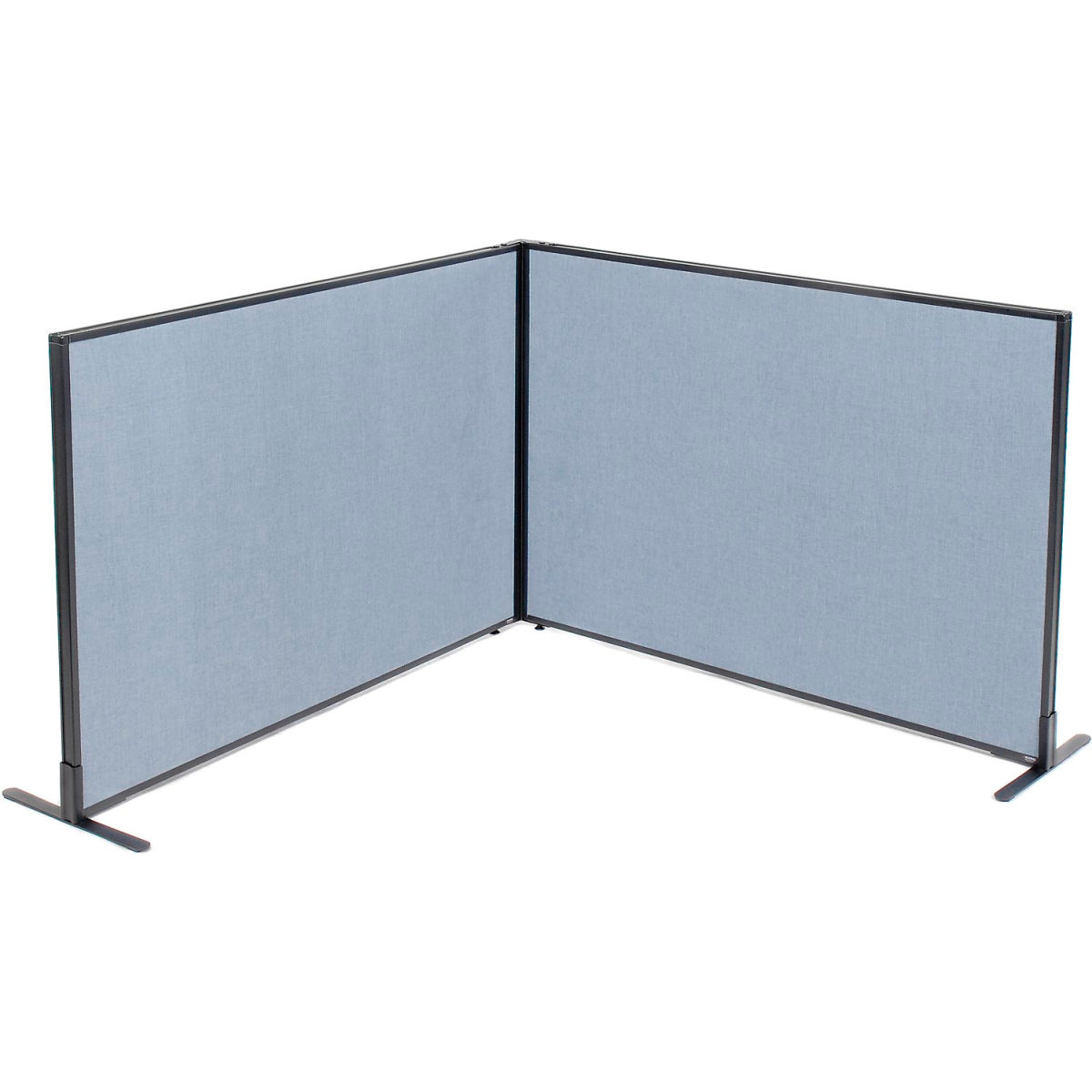 Picture of Global Industrial 695106BL Interion Freestanding 2-Panel Corner Room Divider&#44; Blue - 60.25 x 42 in.