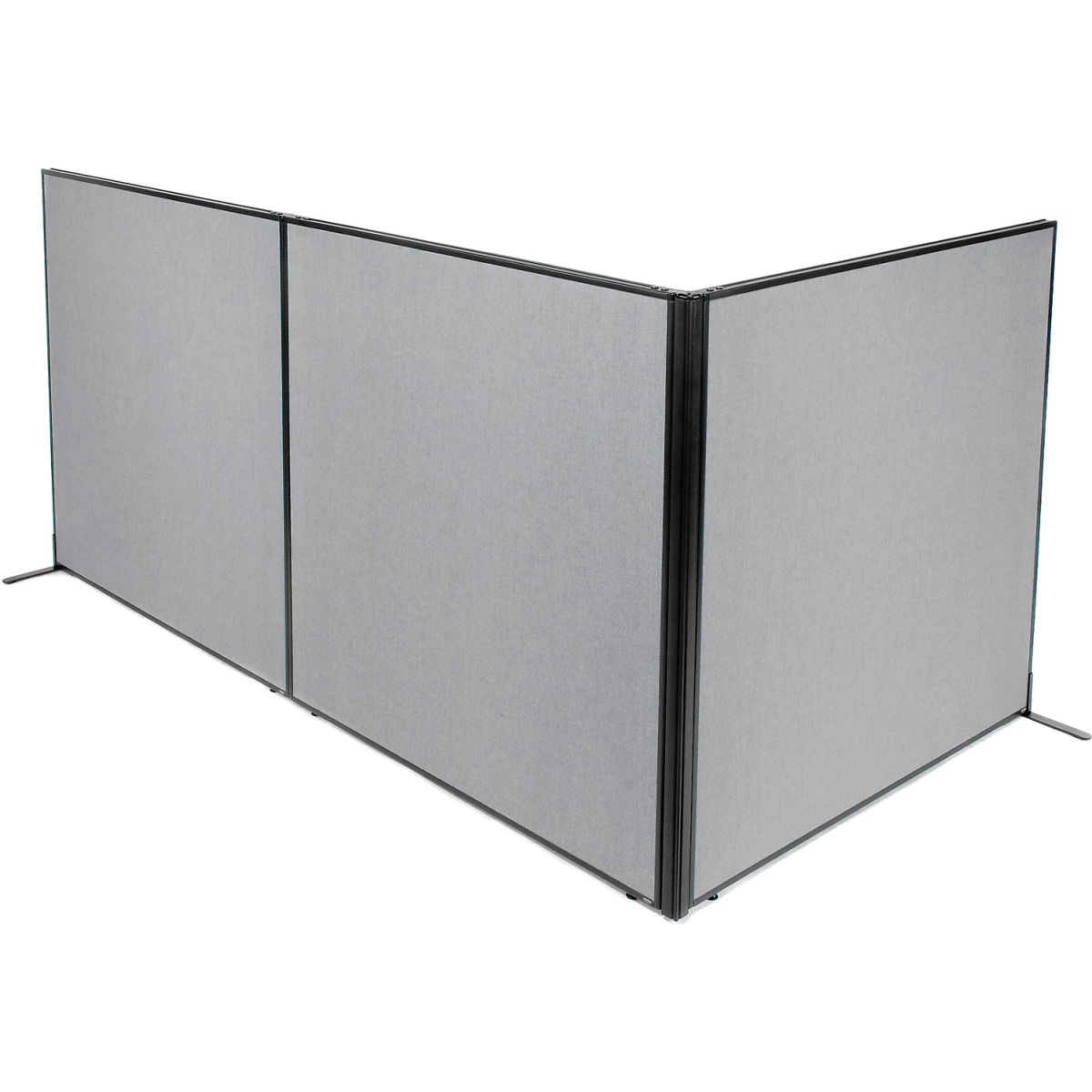 Picture of Global Industrial 695120GY Interion Freestanding 3-Panel Corner Room Divider&#44; Gray - 60.25 x 60 in.