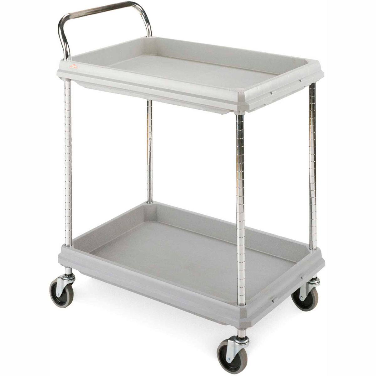 Metro BC2030-2DG 2 Level Plastic Utility Cart w/ 400 lb Capacity, Raised Ledges, Polymer, 32-3/4"" x 21-1/2"", Gray