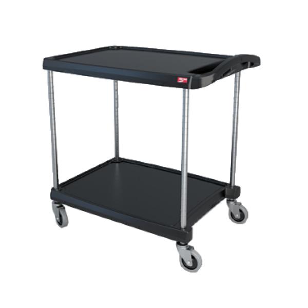 Utility Cart with Chrome Posts, 2 Shelf - Black - 34.37 x 23.43 in.