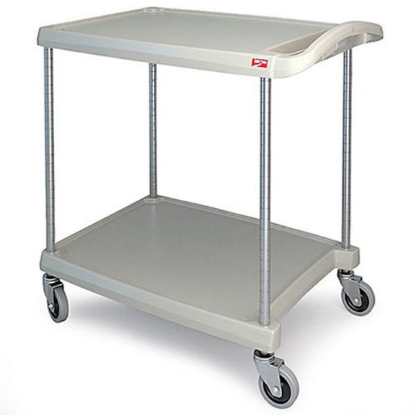 Utility Cart with Chrome Posts, 2 Shelf - Gray - 34.37 x 23.43 in.