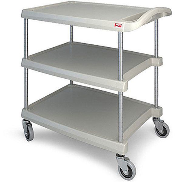 Utility Cart with Chrome Posts, 3 Shelf - Gray - 34.37 x 23.43 in.
