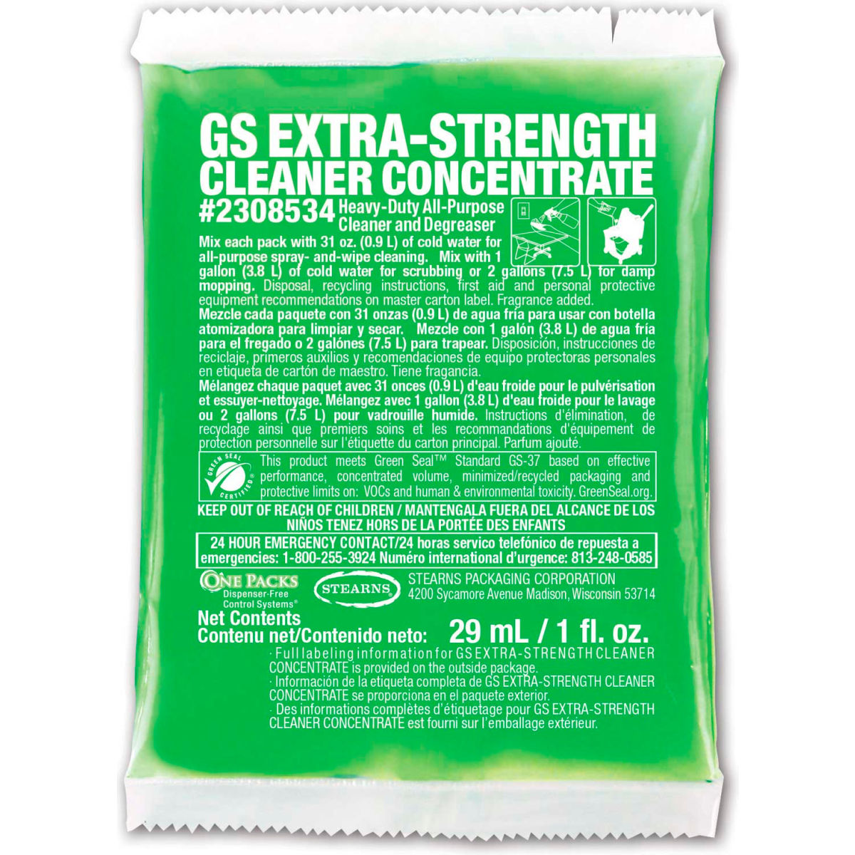 B2310694 1 oz GS Extra-Strength Cleaner Concentrate - 144 Packs per Case
