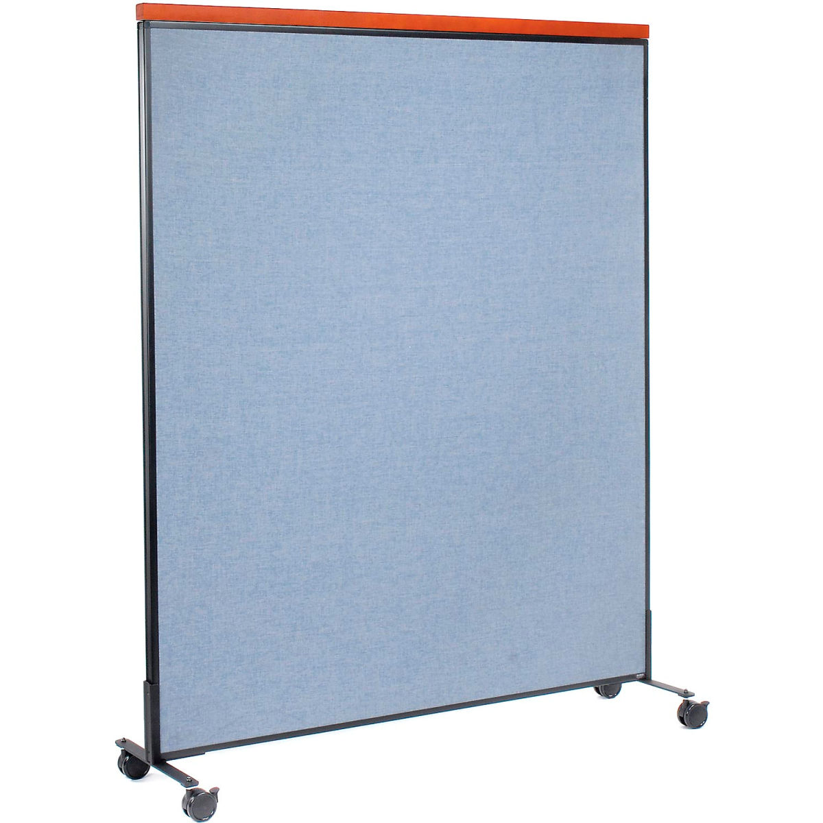 Interion Deluxe Mobile Office Partition Panel, Blue - 60.25 x 96 in.