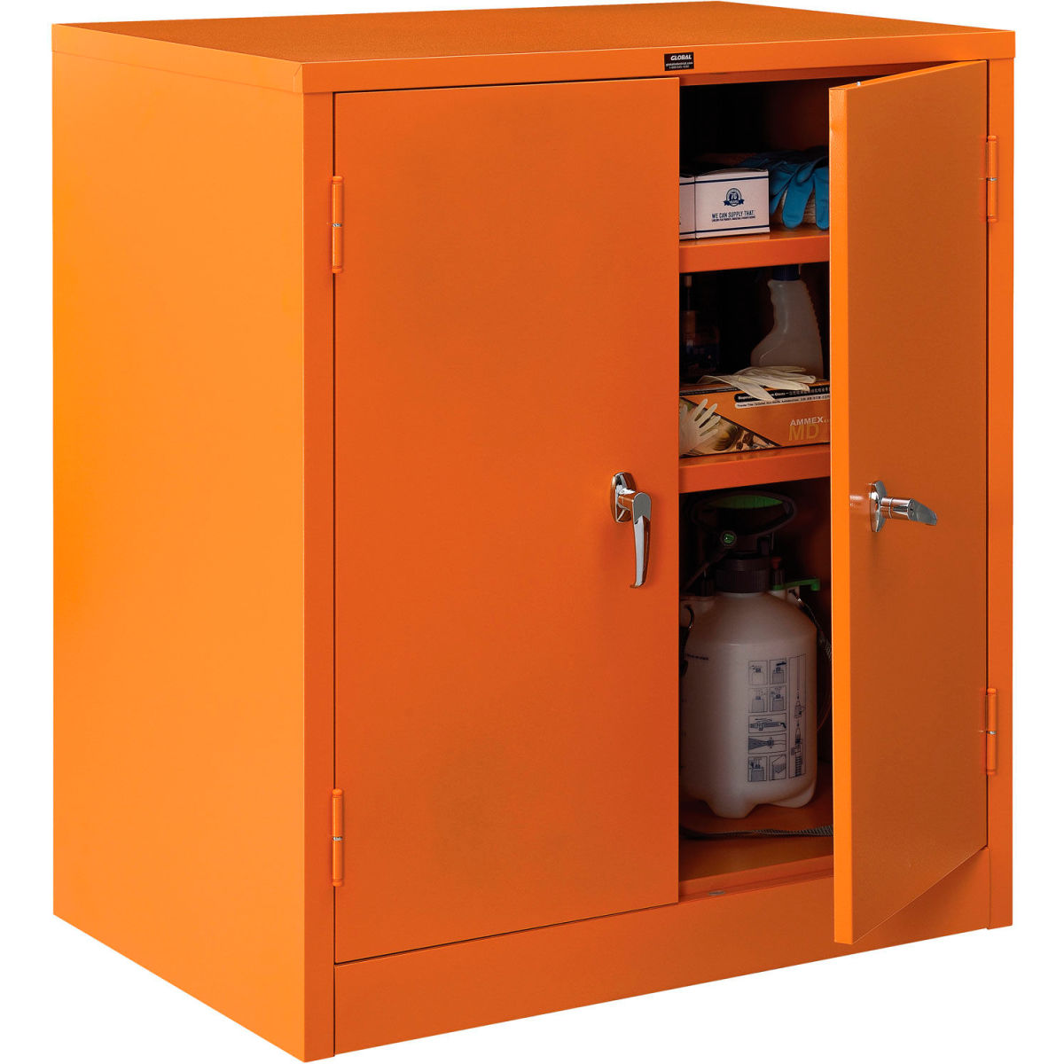 Counter Height Emergency Preparedness Cabinet, Orange - 36 x 24 x 42 in.