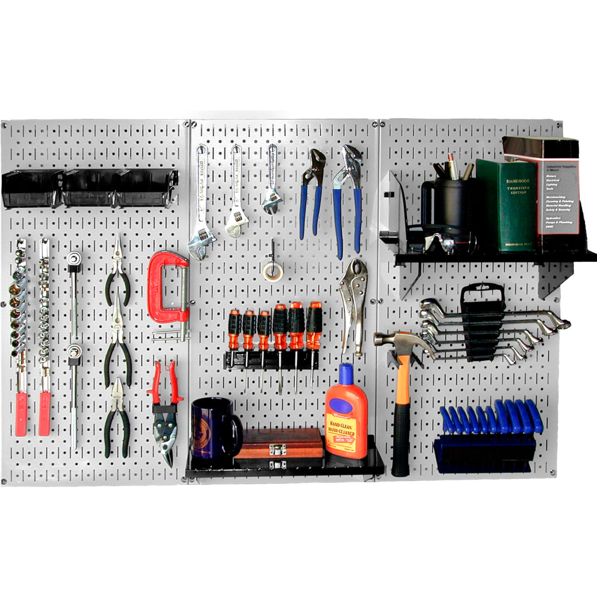Pegboard Standard Tool Storage Kit, Gray & Black - 48 x 32 x 9 in.