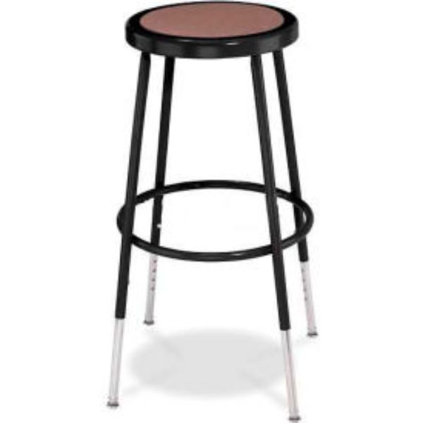 25-33 in. Adjustable Height Interion Steel Shop Stool with Hardboard Seat - Black - Pack of 2