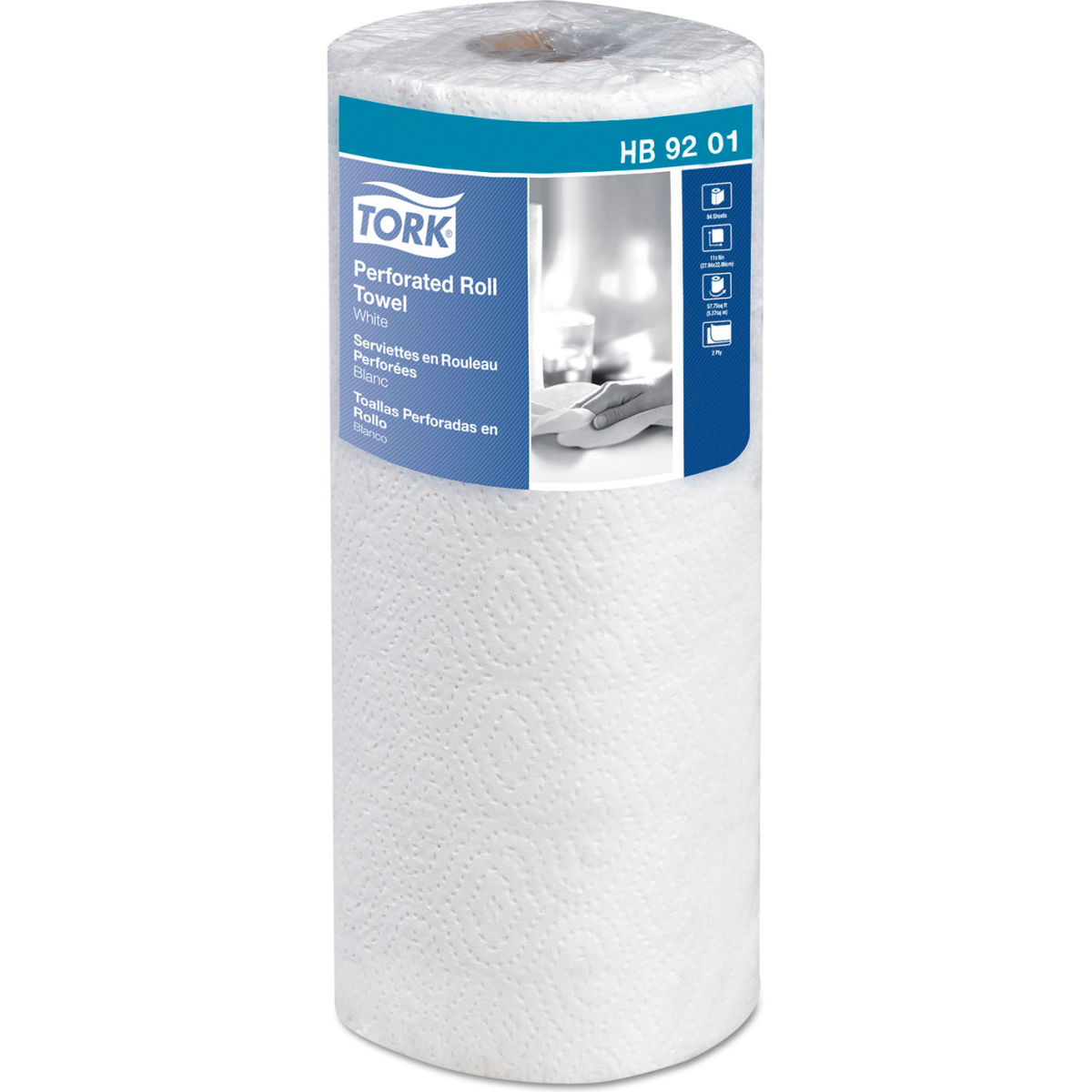 B2273821 Handi-Size Perforated 2-Ply Roll Towel, White - 11 x 6.75 in. - 120 per Roll, 30 per Case