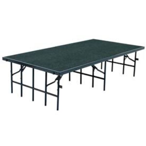 Portable Stage with Carpet - Gray - 96 x 48 x 8 in.