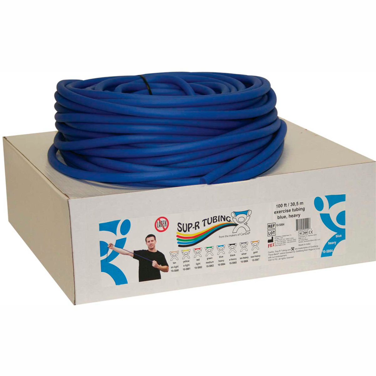 Picture of Fabrication Enterprises B2188323 Sup-R Tubing Latex Free Exercise Tubing&#44; 100 ft. Roll & Box - Blue