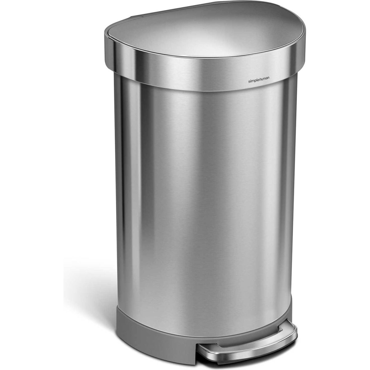 12 Gallon Brushed Stainless Steel Semi - Round Step Can